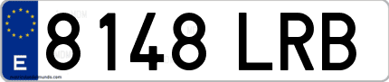Ejemplo de matrícula de coche ordinaria 8148 LRB