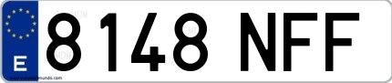 Ejemplo de matrícula española 8148 NFF