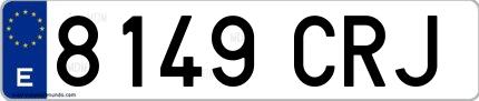 Ejemplo de matrícula española 8149 CRJ