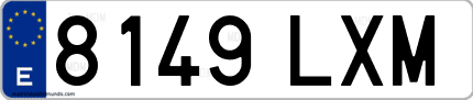 Ejemplo de matrícula de coche ordinaria 8149 LXM