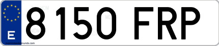 Ejemplo de matrícula de coche ordinaria 8150 FRP