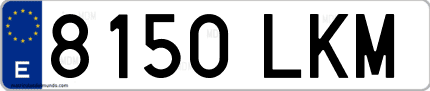 Ejemplo de matrícula de coche ordinaria 8150 LKM