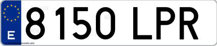 Ejemplo de matrícula española 8150 LPR