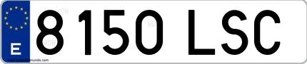 Ejemplo de matrícula española 8150 LSC