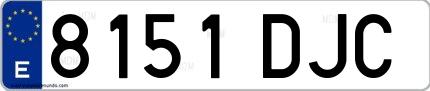 Ejemplo de matrícula española 8151 DJC