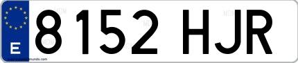 Ejemplo de matrícula española 8152 HJR