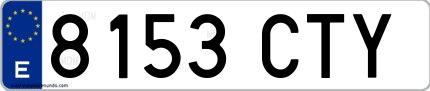 Ejemplo de matrícula española 8153 CTY