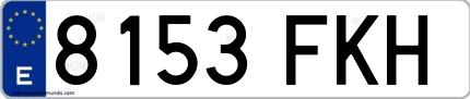 Ejemplo de matrícula española 8153 FKH