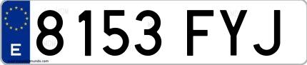 Ejemplo de matrícula española 8153 FYJ