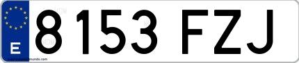 Ejemplo de matrícula española 8153 FZJ