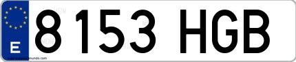 Ejemplo de matrícula española 8153 HGB
