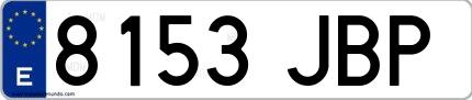 Ejemplo de matrícula española 8153 JBP