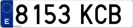 Ejemplo de matrícula española 8153 KCB