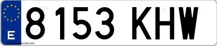 Ejemplo de matrícula española 8153 KHW