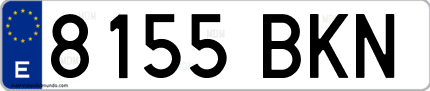 Ejemplo de matrícula de coche ordinaria 8155 BKN