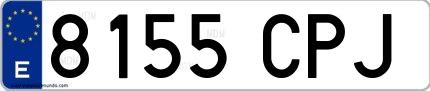 Ejemplo de matrícula española 8155 CPJ