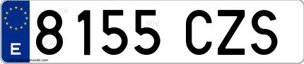 Ejemplo de matrícula española 8155 CZS