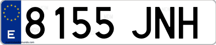 Ejemplo de matrícula de coche ordinaria 8155 JNH