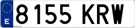 Ejemplo de matrícula de coche ordinaria 8155 KRW