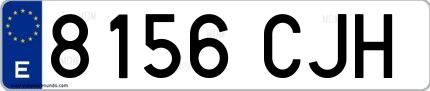 Ejemplo de matrícula española 8156 CJH