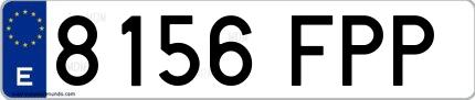 Ejemplo de matrícula española 8156 FPP