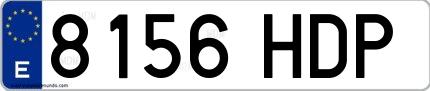 Ejemplo de matrícula española 8156 HDP