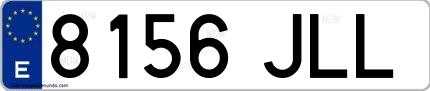 Ejemplo de matrícula española 8156 JLL
