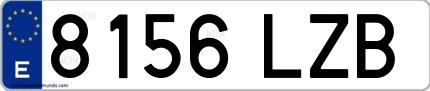 Ejemplo de matrícula española 8156 LZB