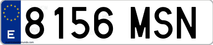 Ejemplo de matrícula de coche ordinaria 8156 MSN