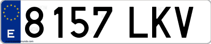 Ejemplo de matrícula de coche ordinaria 8157 LKV