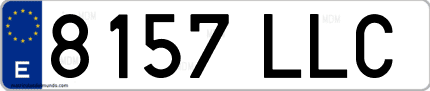 Ejemplo de matrícula de coche ordinaria 8157 LLC
