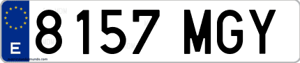 Ejemplo de matrícula de coche ordinaria 8157 MGY