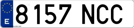 Ejemplo de matrícula española 8157 NCC