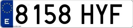 Ejemplo de matrícula española 8158 HYF