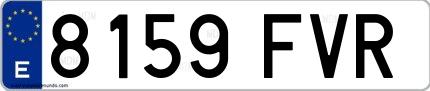Ejemplo de matrícula española 8159 FVR