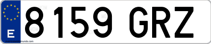 Ejemplo de matrícula de coche ordinaria 8159 GRZ