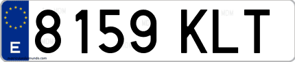 Ejemplo de matrícula de coche ordinaria 8159 KLT
