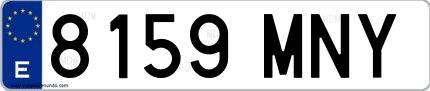 Ejemplo de matrícula española 8159 MNY
