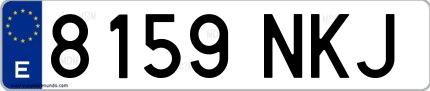 Ejemplo de matrícula española 8159 NKJ