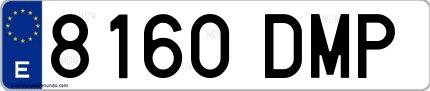 Ejemplo de matrícula española 8160 DMP