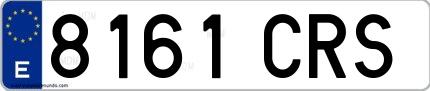 Ejemplo de matrícula española 8161 CRS