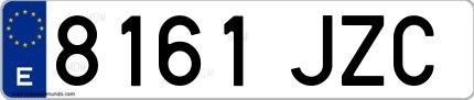Ejemplo de matrícula española 8161 JZC