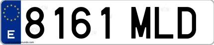 Ejemplo de matrícula española 8161 MLD