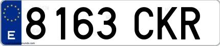 Ejemplo de matrícula española 8163 CKR