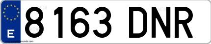 Ejemplo de matrícula española 8163 DNR