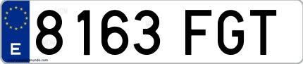Ejemplo de matrícula española 8163 FGT