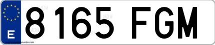 Ejemplo de matrícula española 8165 FGM
