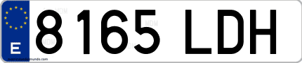 Ejemplo de matrícula de coche ordinaria 8165 LDH