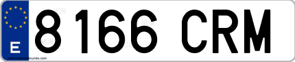 Ejemplo de matrícula de coche ordinaria 8166 CRM