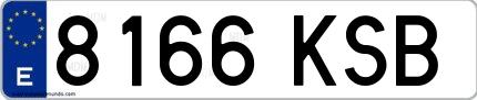 Ejemplo de matrícula española 8166 KSB